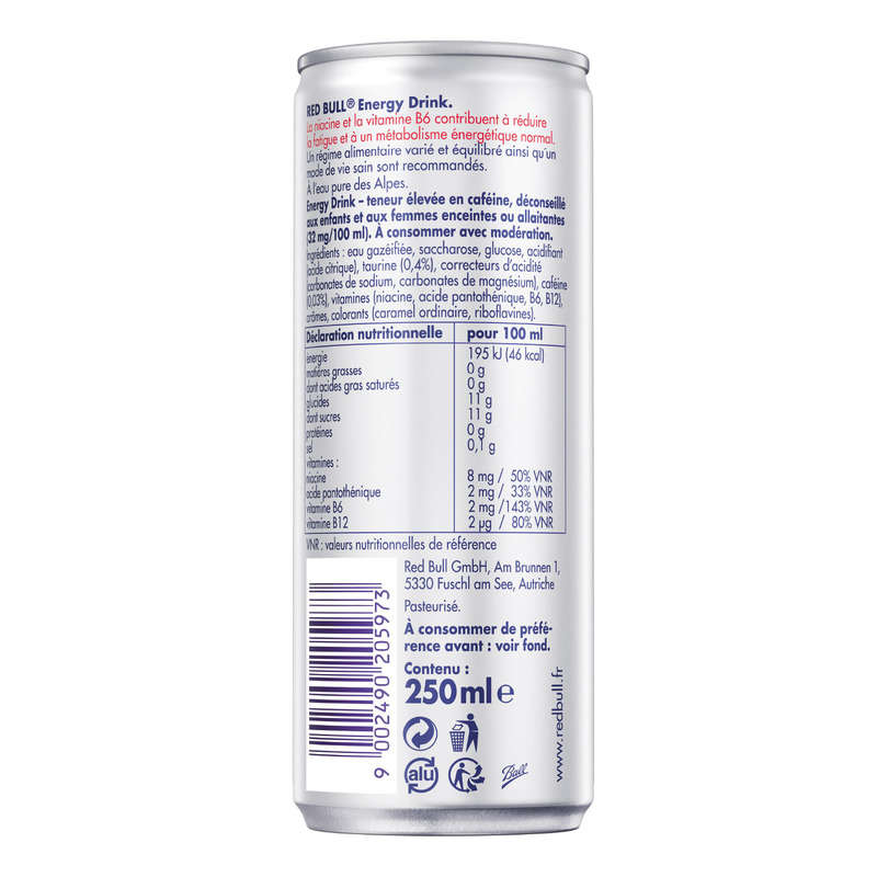 Red Bull regular boisson énergisante le pack de 4x25cl