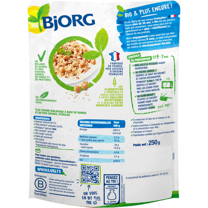 Bjorg Quinoa & chickpeas, organic 250g