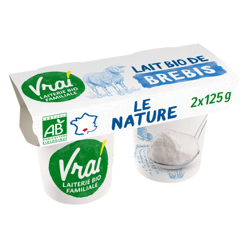 Real Organic Natural Sheep's Milk Yogurt 2x125g