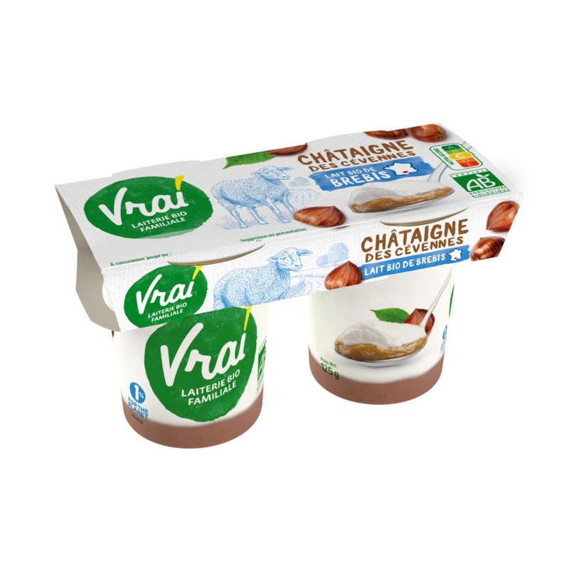 Vrai Yaourt de Brebis Châtaigne Bio 2x125g