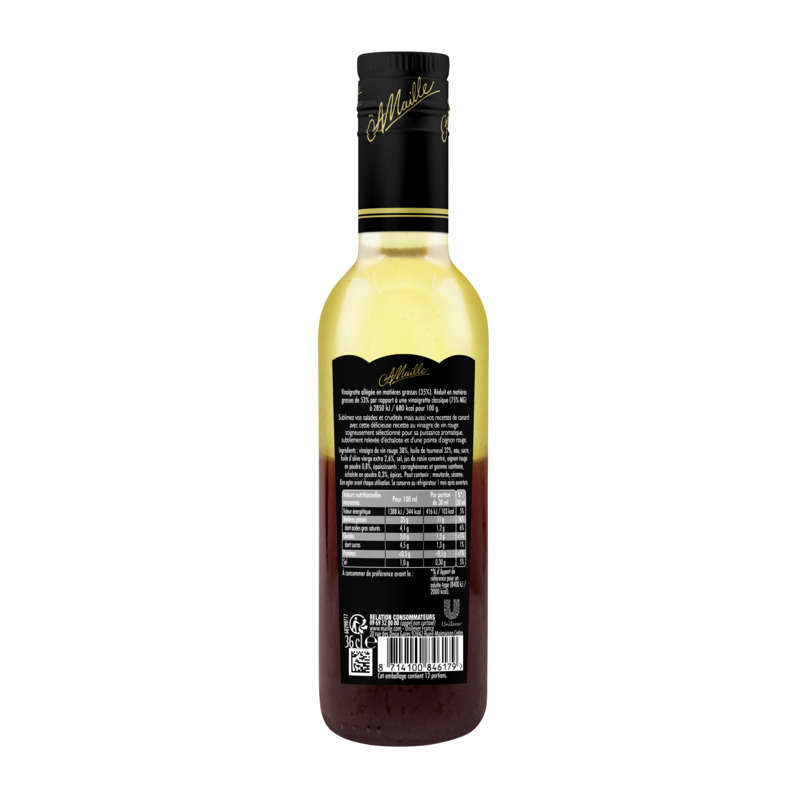 Maille Vinaigrette Légère Vinaigre de Vin Rouge & Échalotes 36 cl