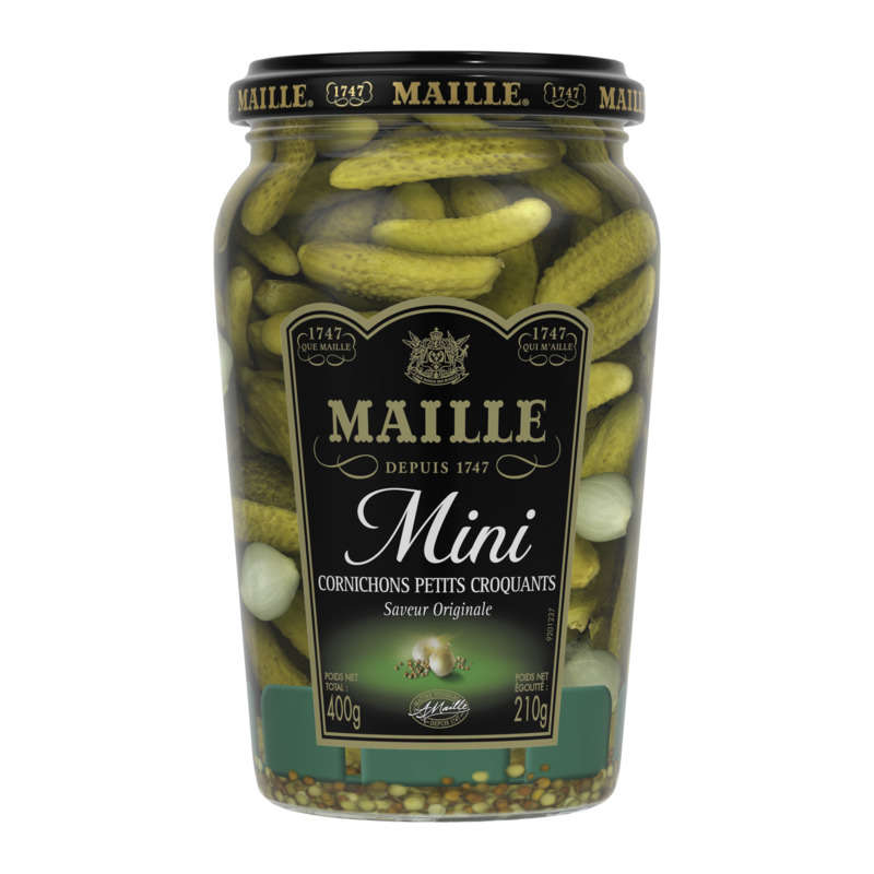 Maille Cornichons Mini Petits Croquants Bocal 210g