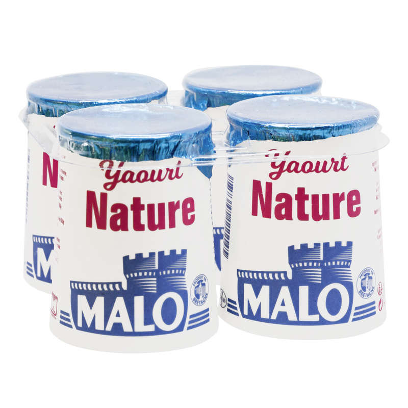 Malo Plain Yogurt cardboard pot 4x125g