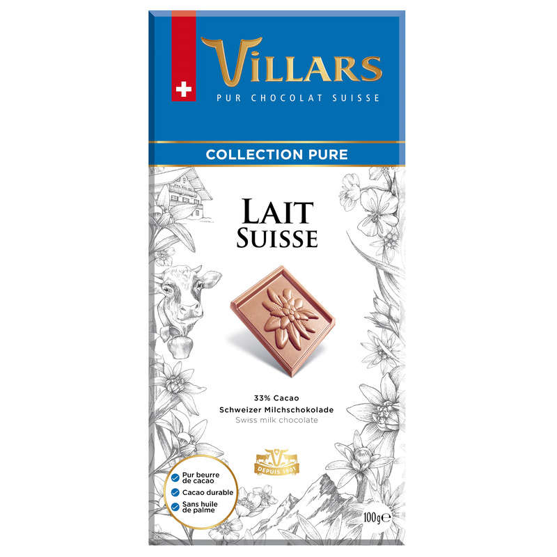 Villars Chocolat au lait Suisse 100g