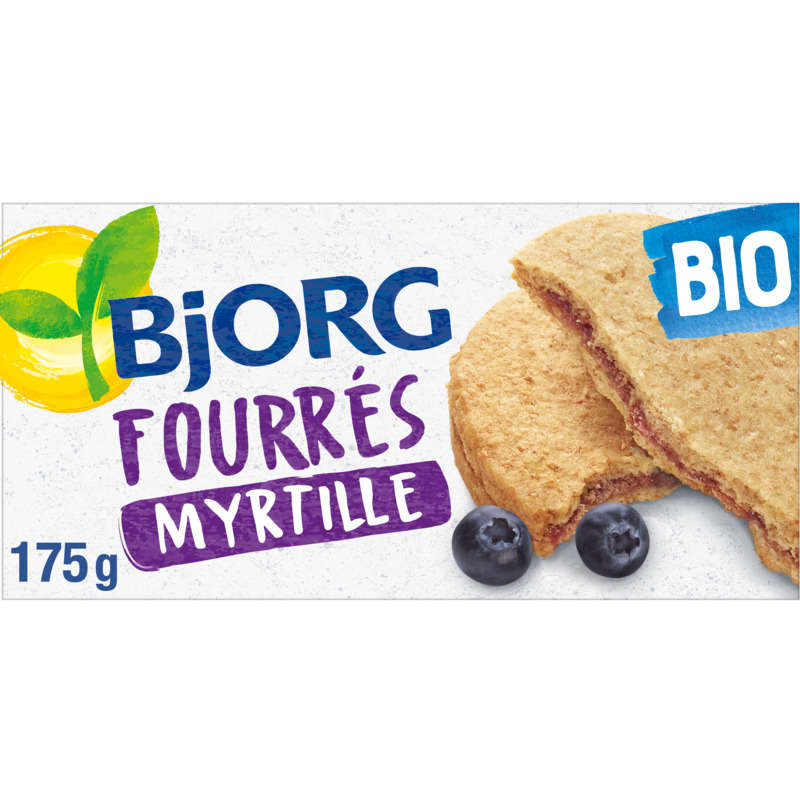 Bjorg Biscuits Fourrés Myrtilles Bio Sans Huile de Palme 175g