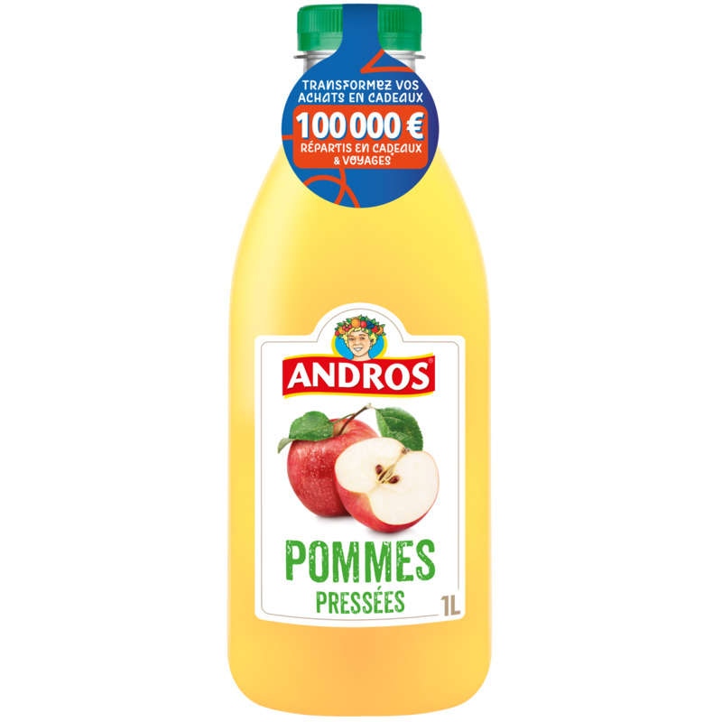 Andros Jus de Pommes Sans Sucres Ajoutés 1L