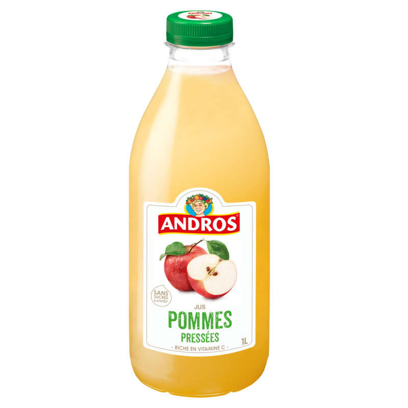 Andros Jus de Pommes Sans Sucres Ajoutés 1L