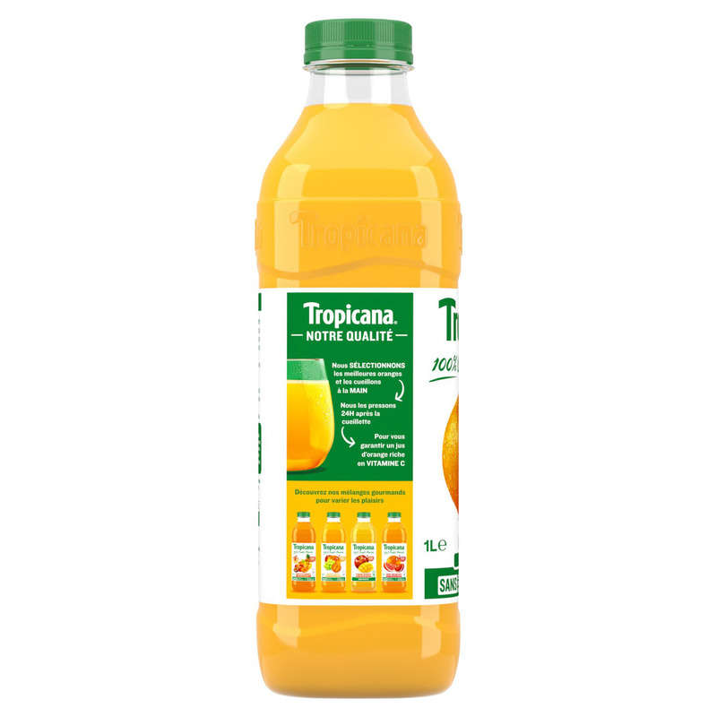 TROPICANA Pur Jus d'Orange avec Pulpe la Bouteille de 1L