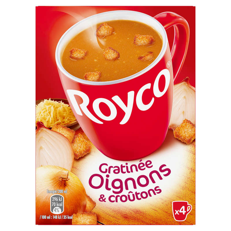 Royco Soupe Gratinée oignons & croûtons 4x15,6g