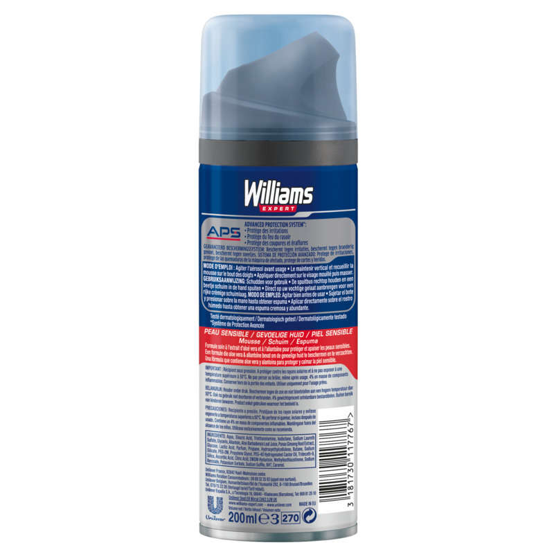 Williams Mousse À Raser Peau Sensible 200Ml