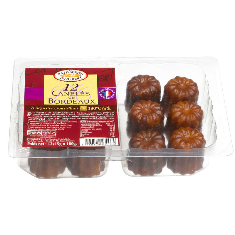 Hubert's Pastries Canelés from Bordeaux x12 180g