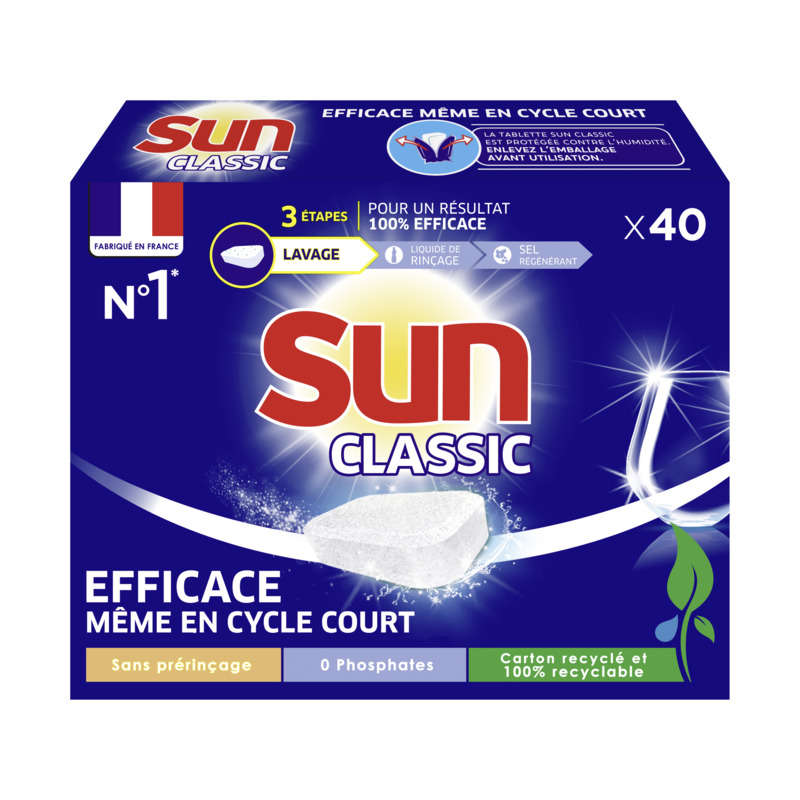 Sun Pastilles Lave Vaisselle Classic 40 Lavages