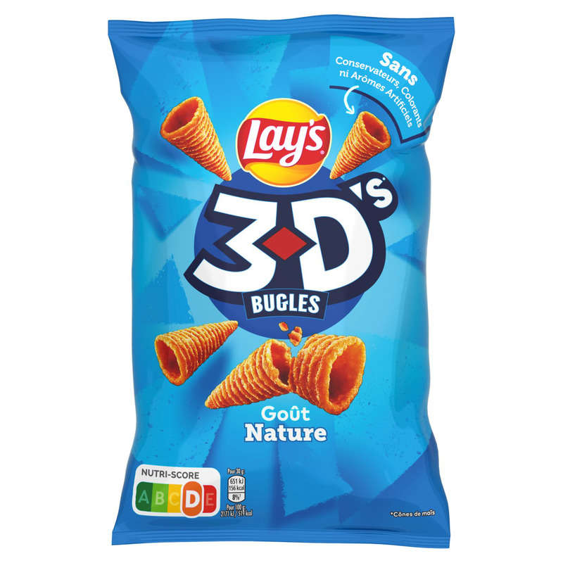 Lay's 3D's Bugles Biscuit Apéritif Goût Nature 85g