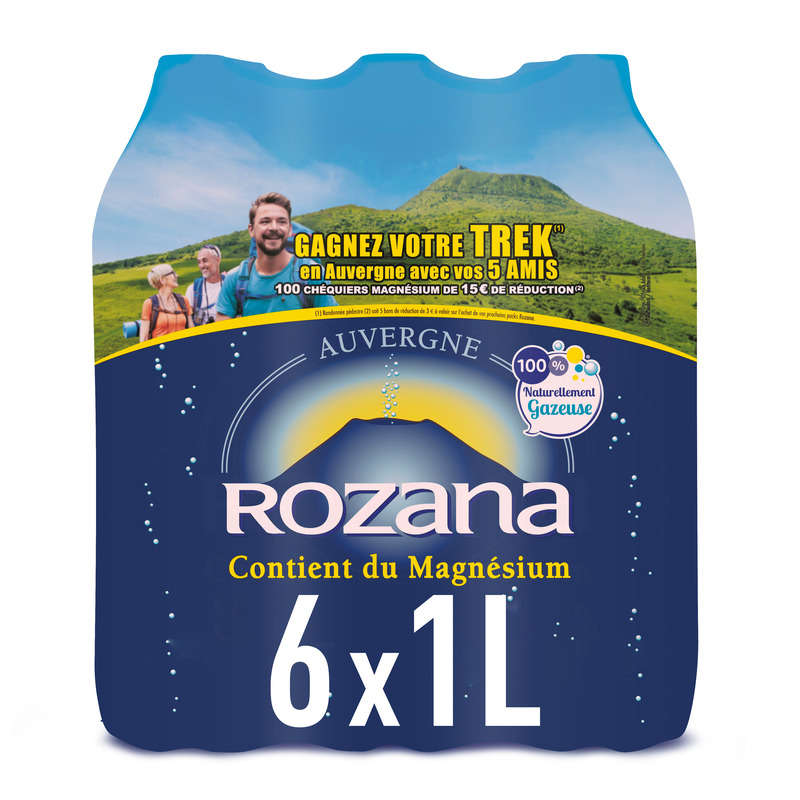 Rozana eau minérale gazeuse le pack de 6x1L