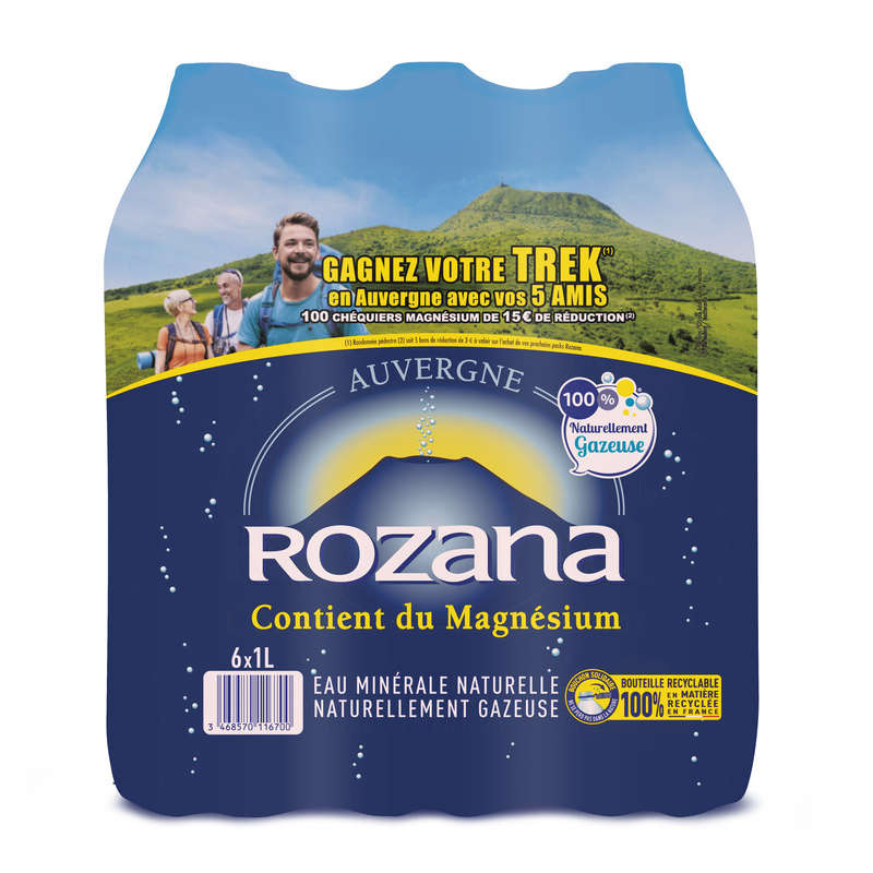 Rozana eau minérale gazeuse le pack de 6x1L