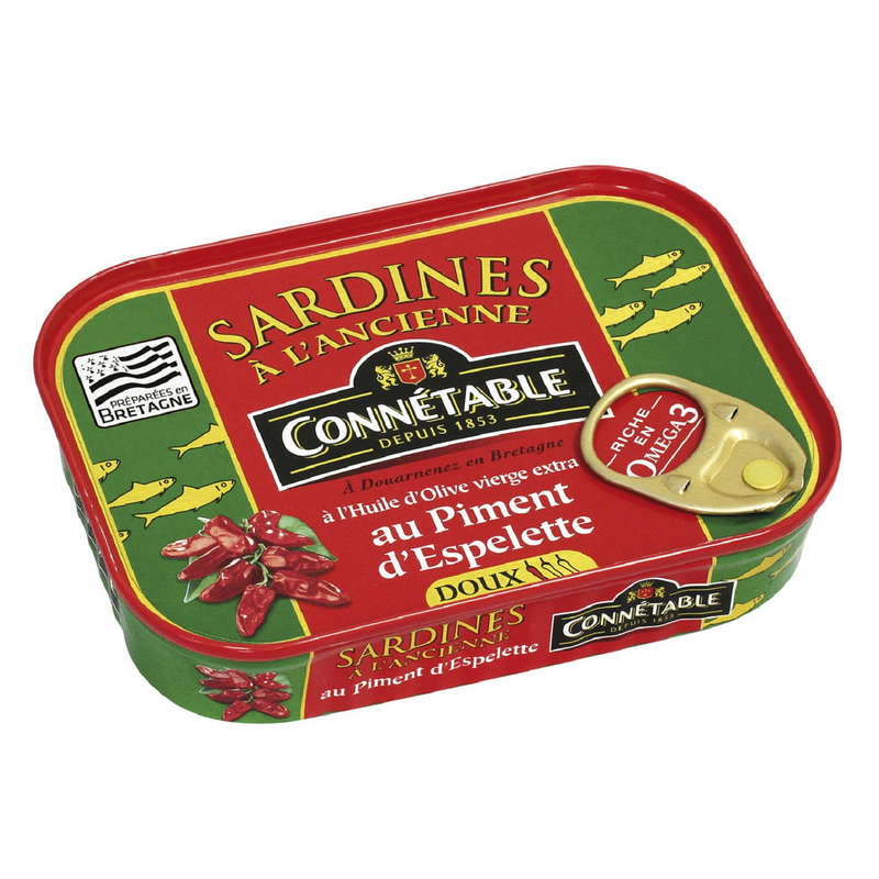 Connétable Sardines À L'Huile D'Olive & Au Piment D'Espelette Doux 115G