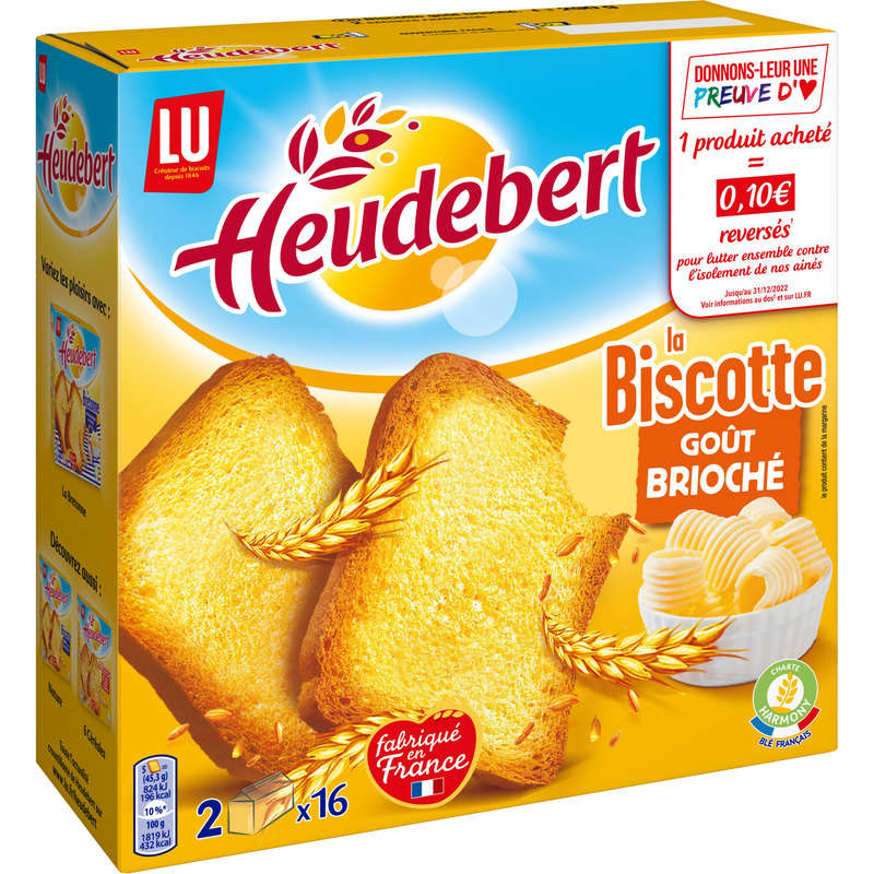 Lu Heudebert Biscottes goût Briochées 290g