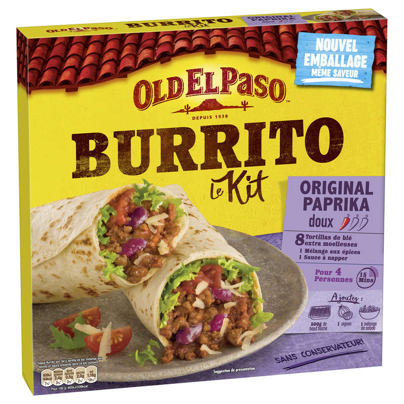 Old El Paso Burrito The Original Sweet Paprika Flavor Burrito Kit 510g