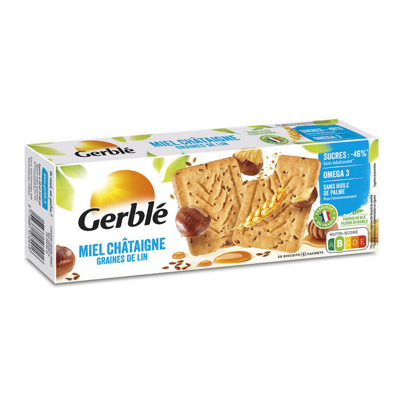 Gerblé Biscuit miel châtaigne, aux graines de lin 200g