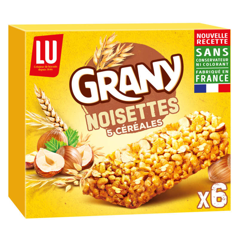 Lu Grany Hazelnut Cereal Bars 5 Cereals 138g