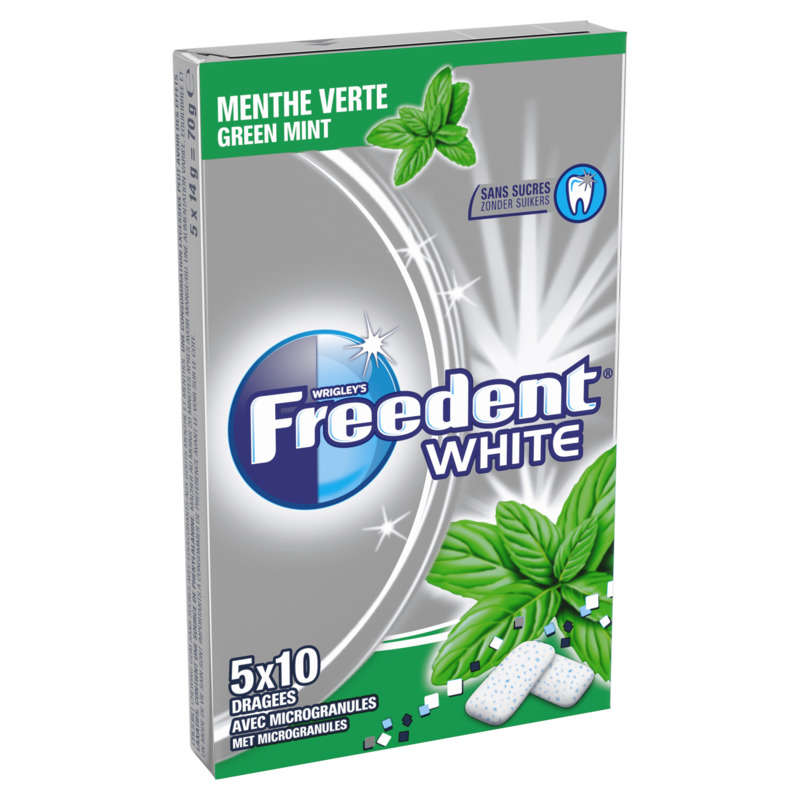 Freedent White Chewing-gum à la menthe verte sans sucres 70g