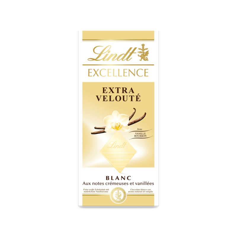 Lindt Extra Fine and Velvety White Chocolate with Bourbon Vanilla 100G