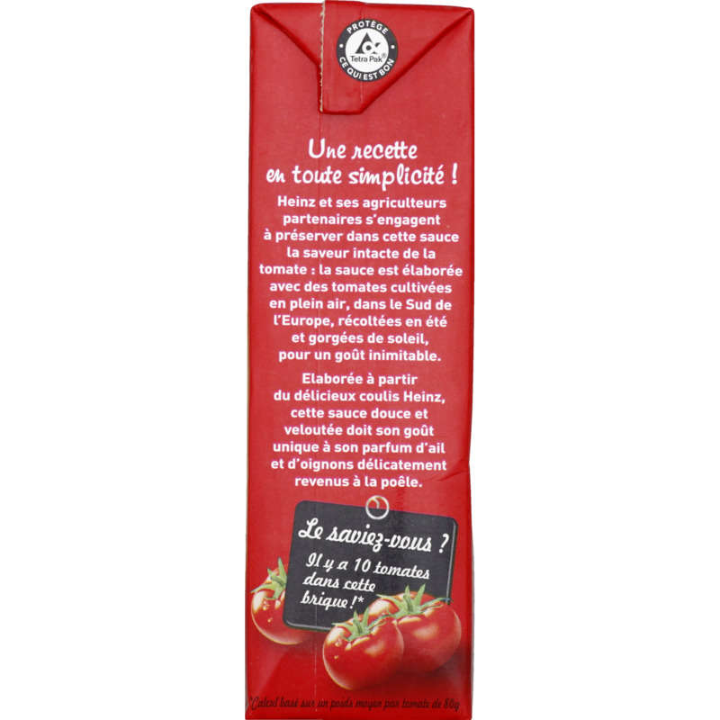 Heinz la Sauce Tomate Cuisinée Ail & Oignons brique 520g