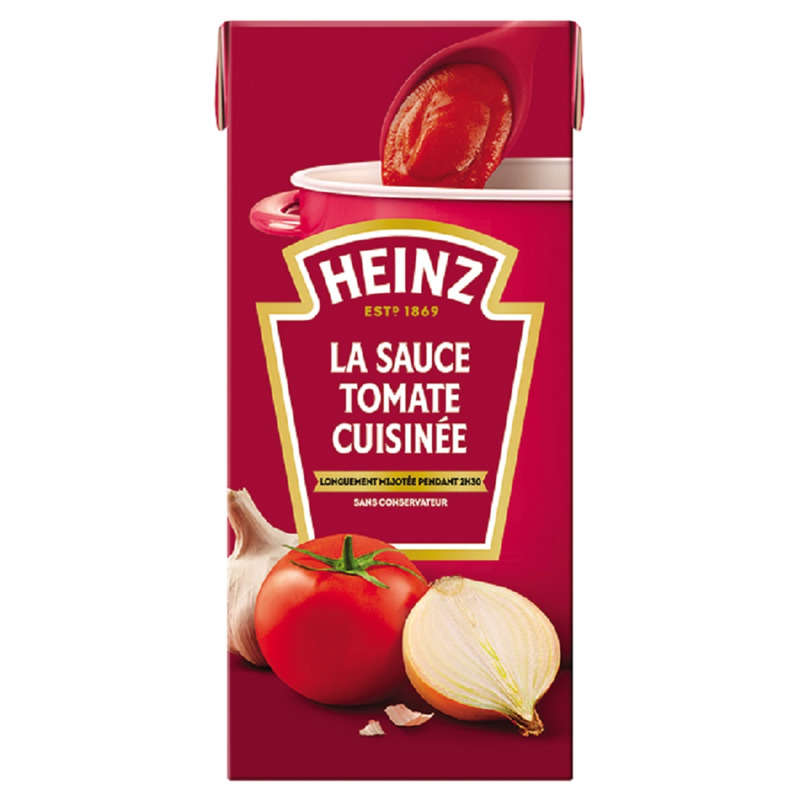 Heinz la Sauce Tomate Cuisinée Ail & Oignons brique 520g