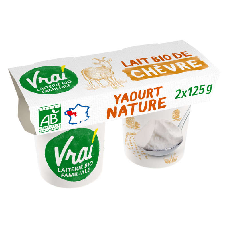 Real Organic Natural Goat's Milk Yogurt 2x125g