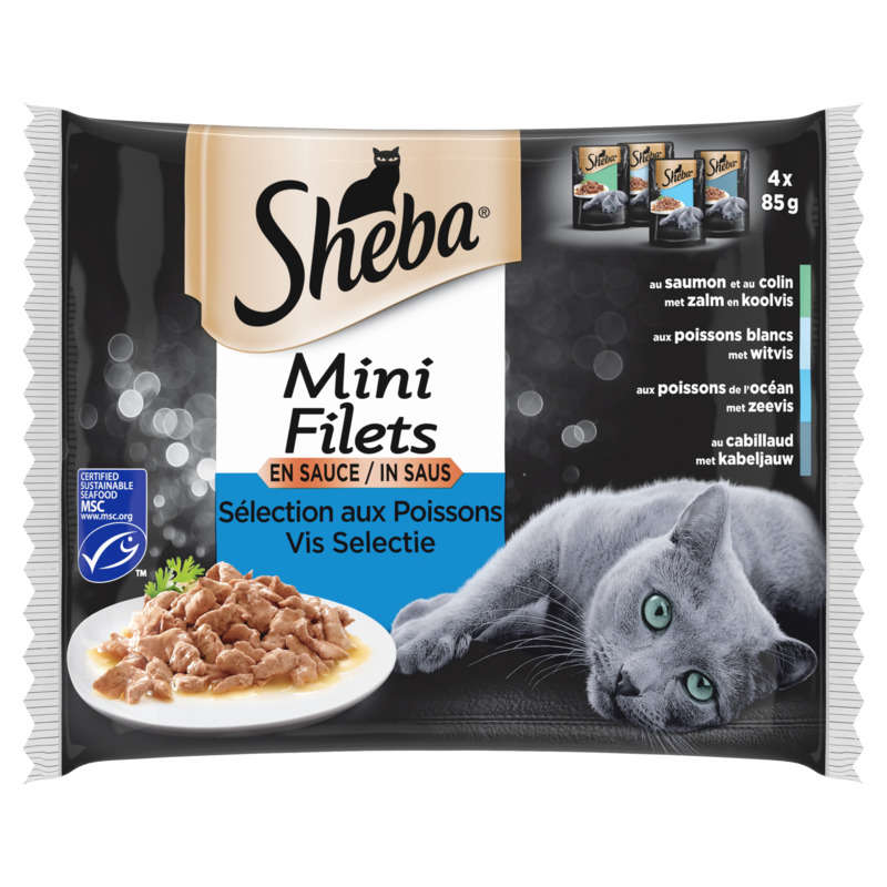 Sheba Mini Fillets In Fish Sauce For Cats 4X85G