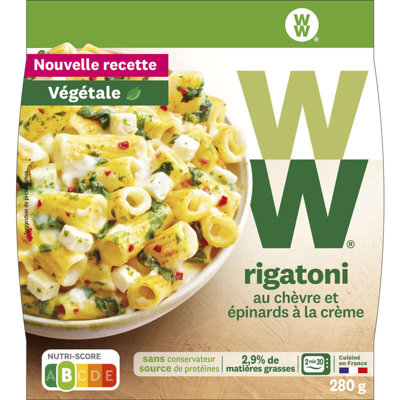 WeightWatchers Rigatoni chèvre épinard 280g