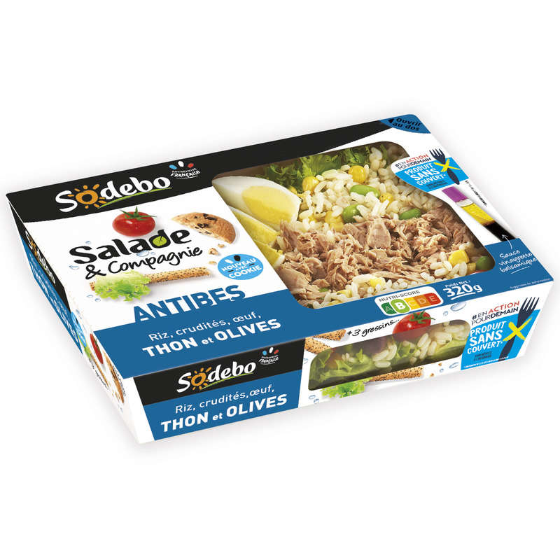 Sodebo Salade & Compagnie Antibes Thon Crudités Riz 320G