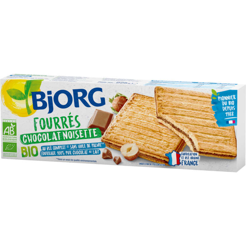 Bjorg Organic milk chocolate hazelnut filling 225g