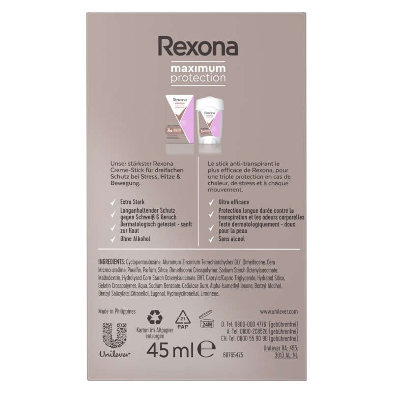 Rexona Stick Anti-Transpirant Maximum Protection Confidence 45Ml