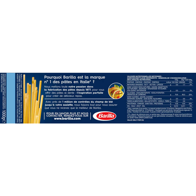 Barilla Pâtes Spaghetti n°5 1kg