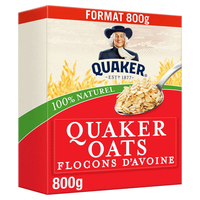 Quaker Oats Céréales Flocons d'avoine complète format 800 g