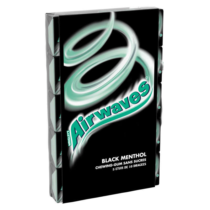 Airwaves Chewing-Gum Au Goût Black Menthol, Sans Sucres 70g