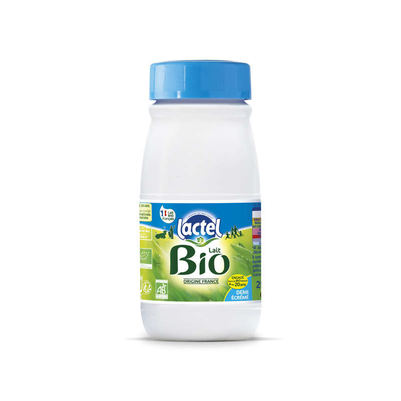 Lactel Lait Bio, Demi-Ecrémé 25cl