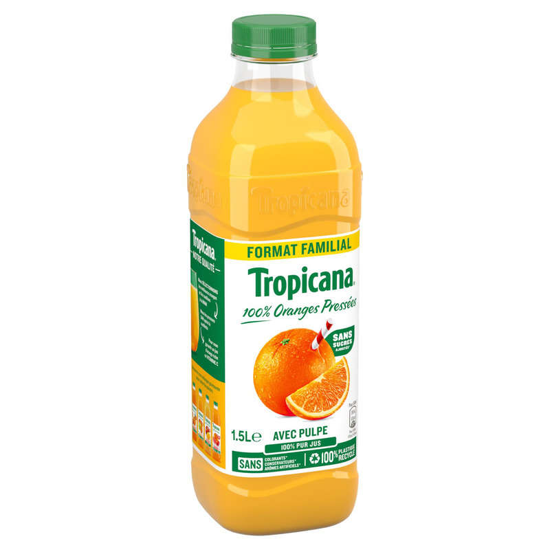 Tropicana Pur Jus d'Orange avec Pulpe la Bouteille de 1,5L