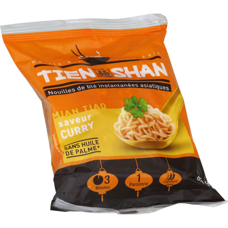 Tien Shan Asian Instant Wheat Noodles Curry Flavor 85G