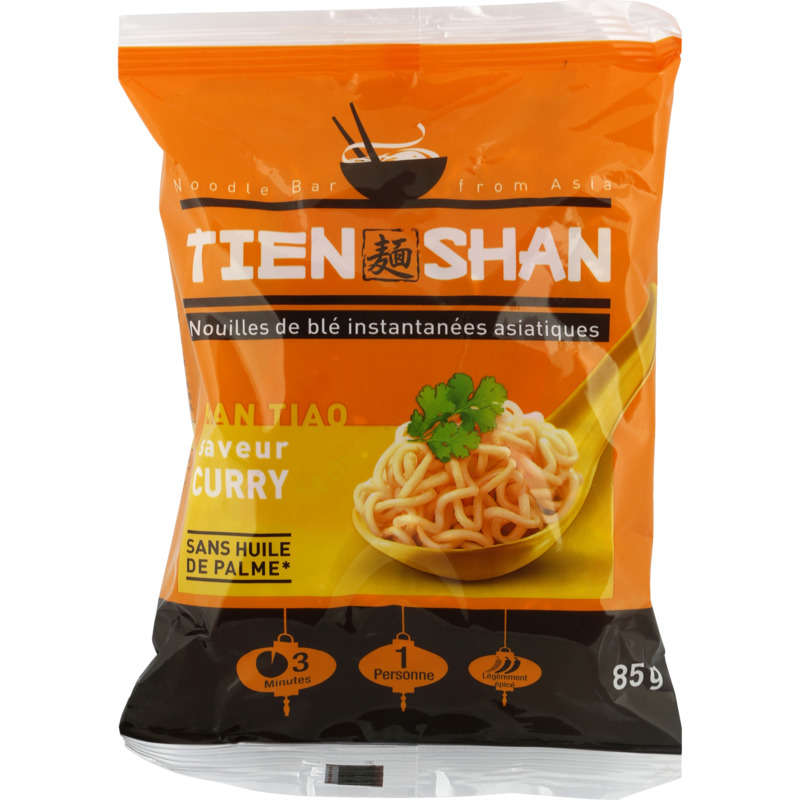 Tien Shan Nouilles De Blé Instantanées Asiatiques Saveur Curry 85G