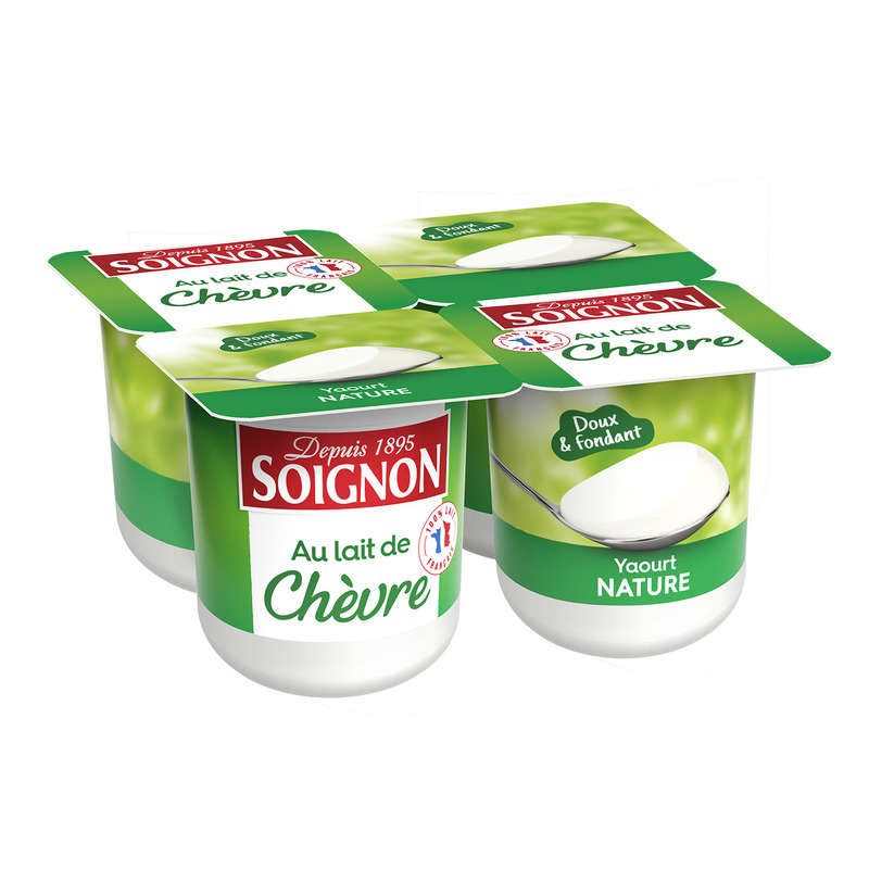 Soignon Natural whole goat's milk yogurt 4x125g