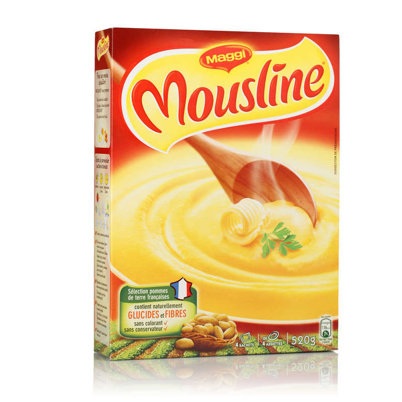 Mousline Purée Nature x4 sachets 4 personnes 520g