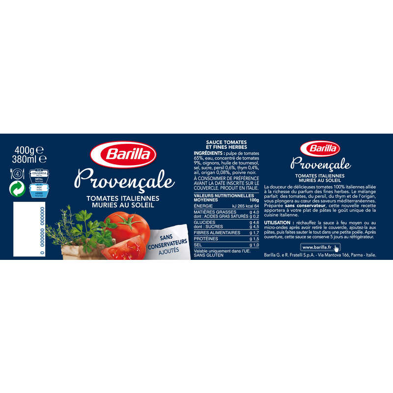 Barilla Provencal Tomato Sauce 400g