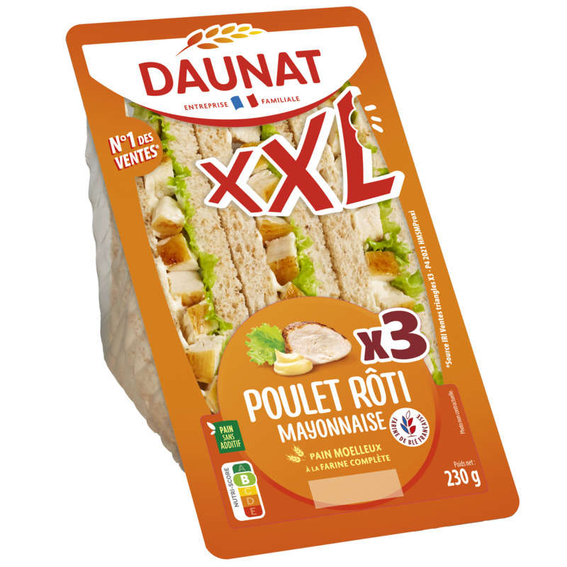 Daunat XXL roast chicken and mayonnaise 230 g