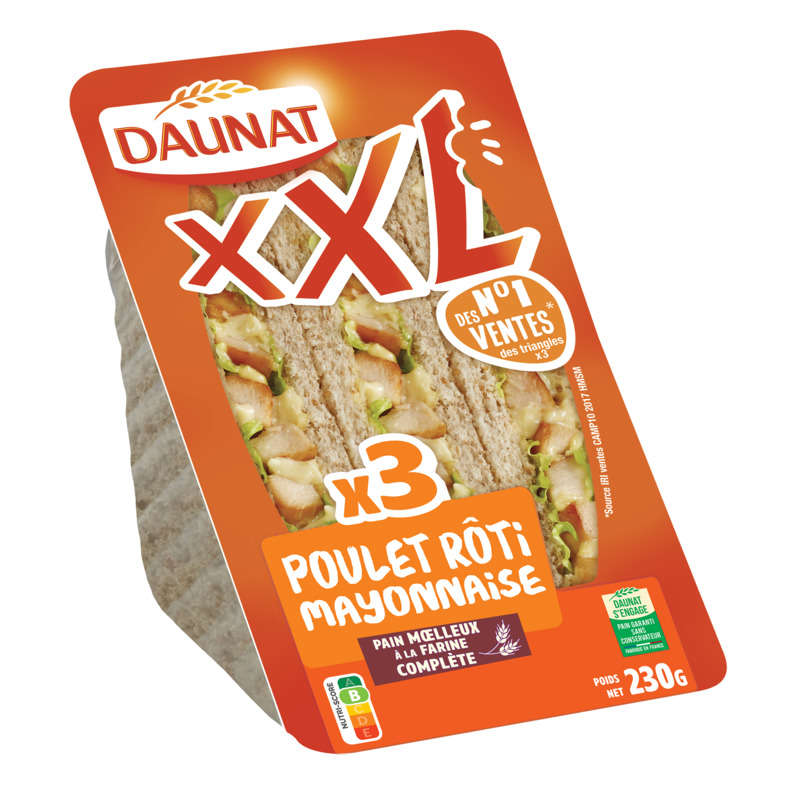 Daunat XXL poulet rôti et mayonnaise 230 g