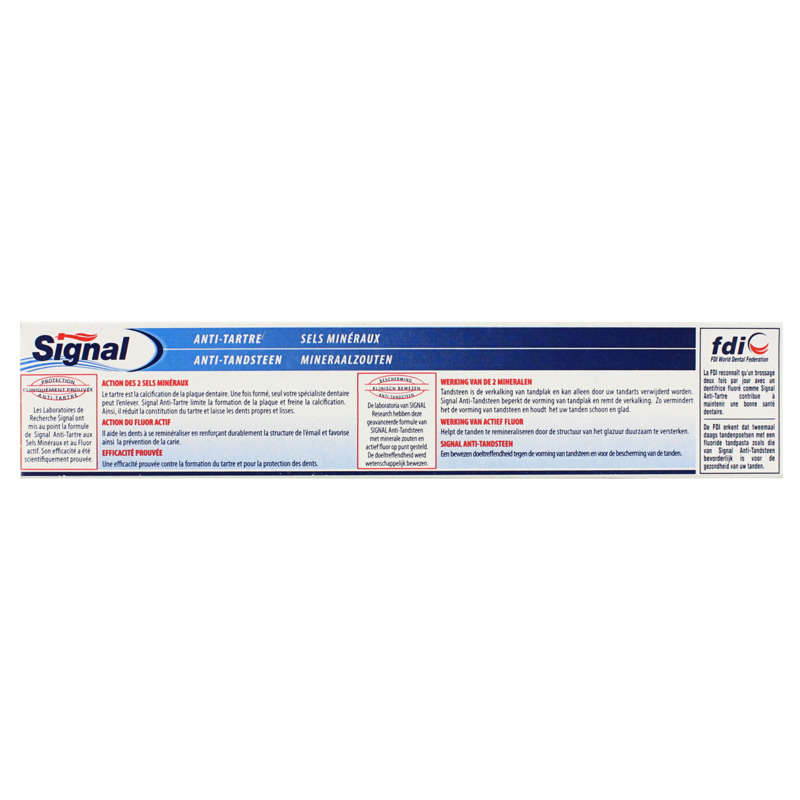 Signal Dentifrice Anti-Tartre Deux sels minéraux 75ml