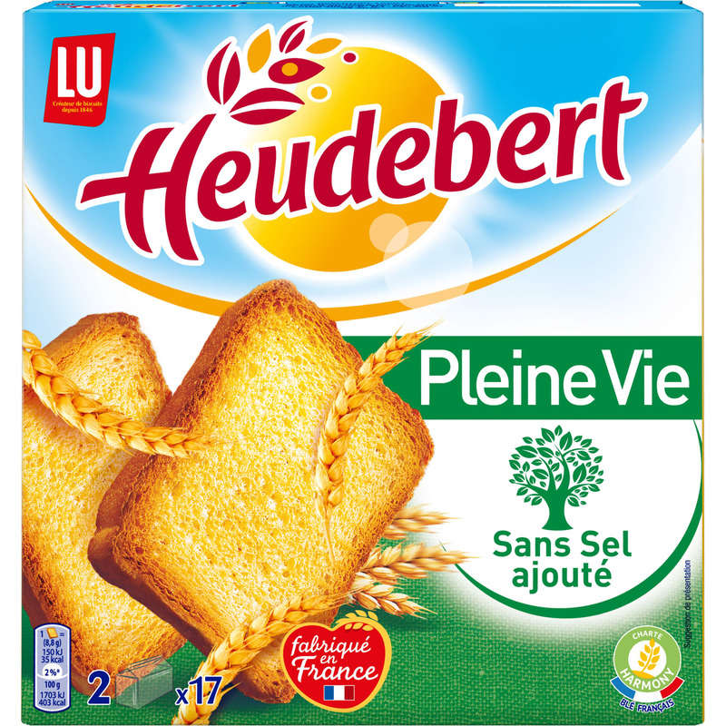 Lu Heudebert Pleine Vie Biscottes Sans Sel 300g