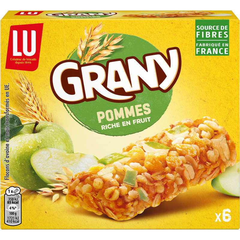 Lu Grany Barres de Céréales Pommes 125g