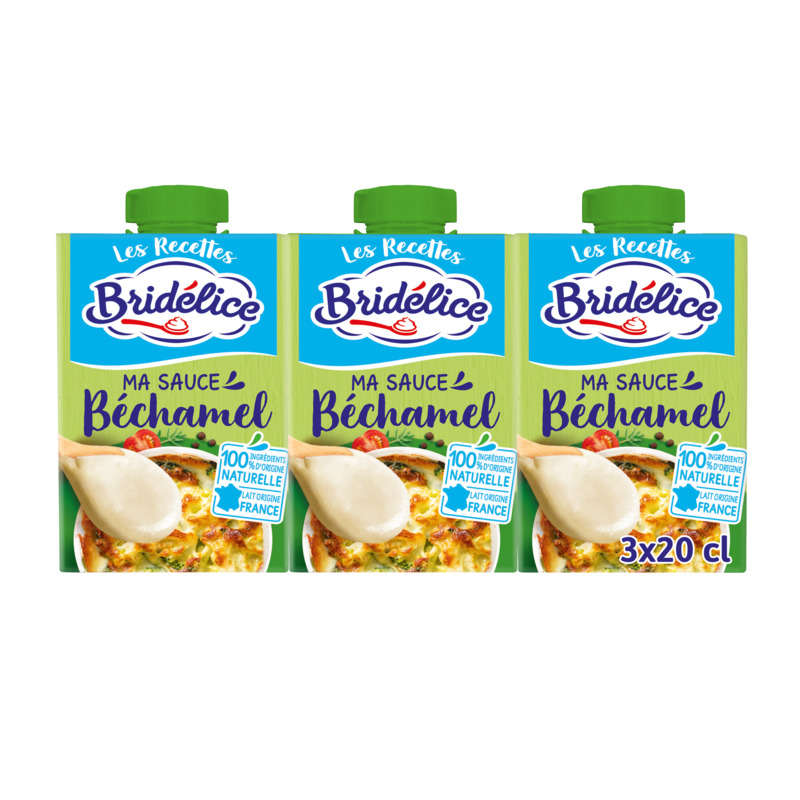 Bridélice Sauce béchamel, stérilisée UHT 3x20cl